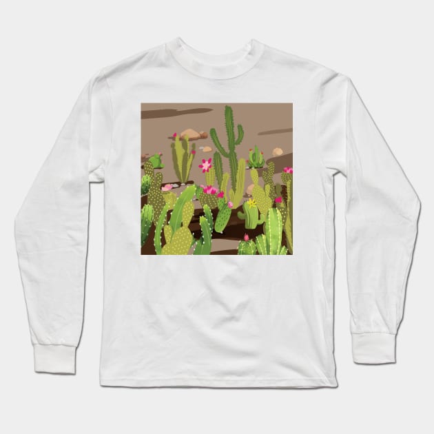 Cactus Variety 3 Long Sleeve T-Shirt by B&K